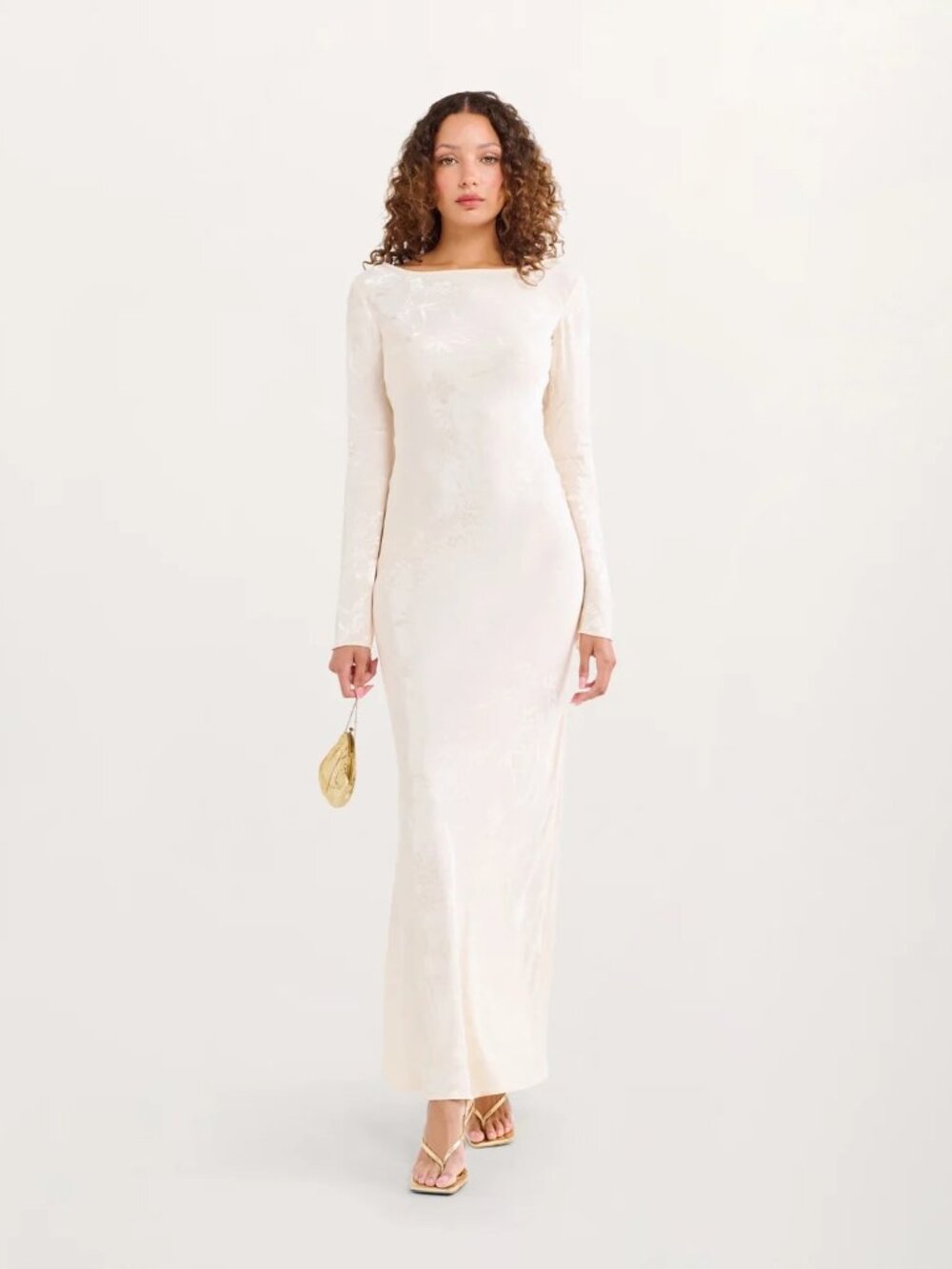 Sweet Talker Maxi Dress- (Ivory Jacquard)